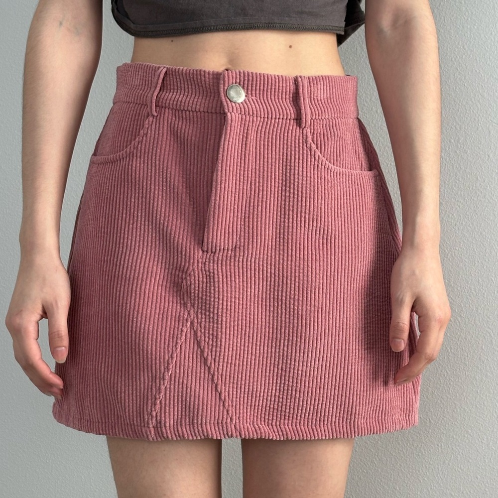 Pink corduroy skirt